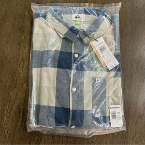 NWT Quiksilver Motherfly Plaid Button-Up Shirt Size Large - NEW w/ Tags